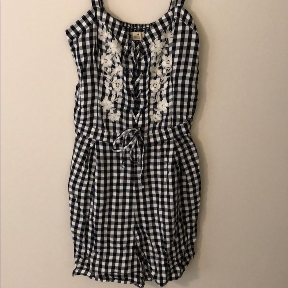 Hollister Black and White Romper